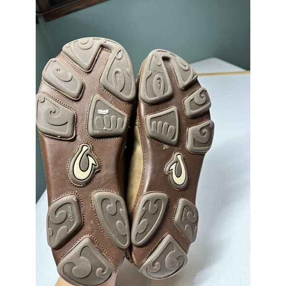 Olukai Men's Moloa Waxed Leather Slip On Loafer Shoes Brown Size 8.5 - Picture 5 of 7